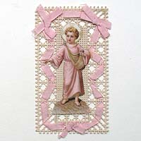 Jesus, Stoffband, Heiligen- / Andachtsbildchen