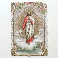 Jesus mit Herz, Heiligen- / Andachtsbildchen