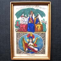 Heiliger Michael, gerahmt, Heiligen- / Andachtsbildchen