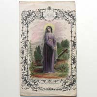 Heilige Alexandrine, handkoloriert, Heiligenbildchen