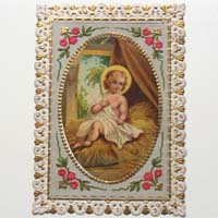 Jesuskind in der Krippe, Heiligenbildchen
