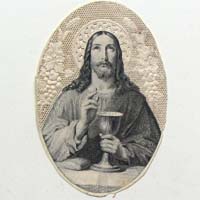 Jesus mit Kelch, Heiligenbildchen / Andachtsbildchen