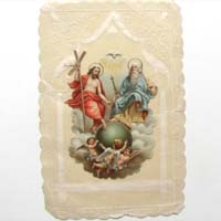 Engel, Jesus und Gott, Pergamin, Heiligenbild