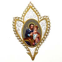 Josef mit Jesukind auf stilisierter Lilie, Heiligenbild
