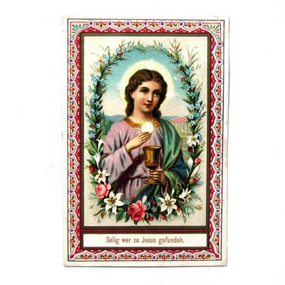 Jesus mit Kelch und Oblate, Andachtsbildchen